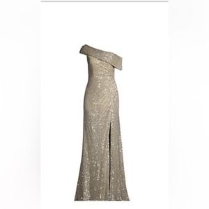 Mac Duggal Asymmetrical Sequined Gown